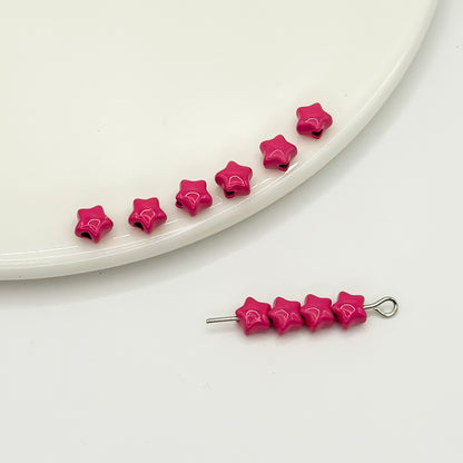 Star Metal Beads 5mm Baking Painted Colorful Finish 40pcs 9