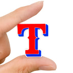 Silicone Focal Beads English Letter T Varsity Style Layered Color Blocking 20pcs 5