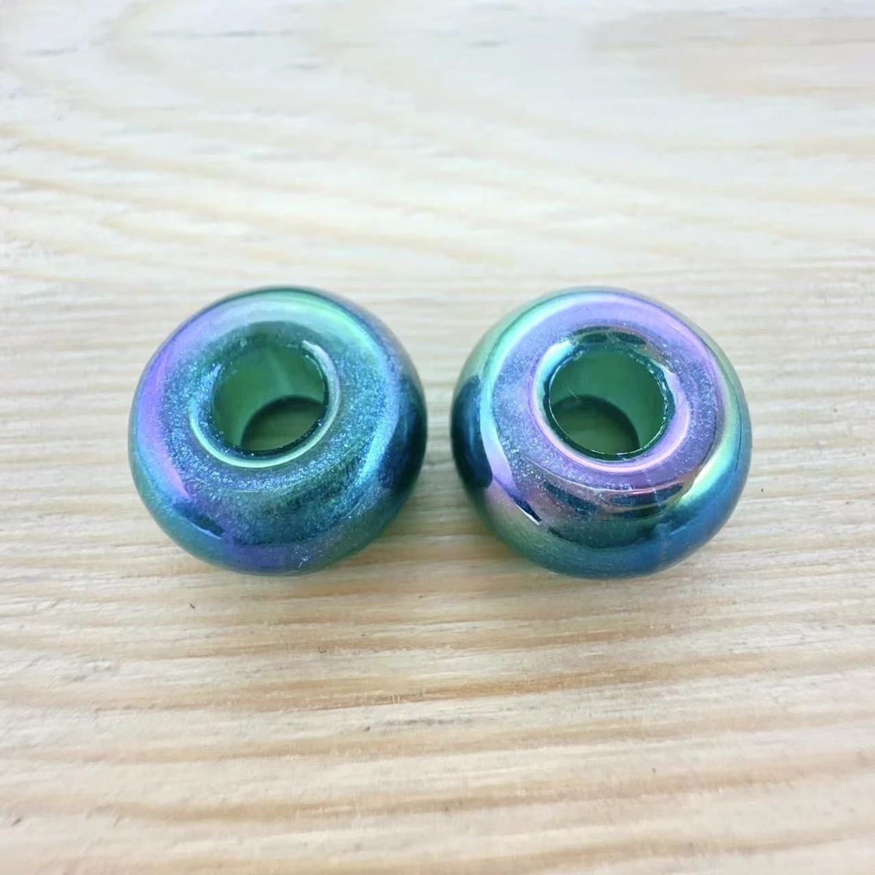 Acrylic Large Hole Spacer Beads 14mm AB Colorful 31pcs 9