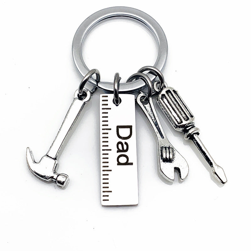 Stainless Steel Hammer Tool Dad Keychain Father's Day Gift 6