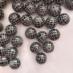 Halloween Printed Bubblegum Beads 20mm Spider Web Pumpkin Design