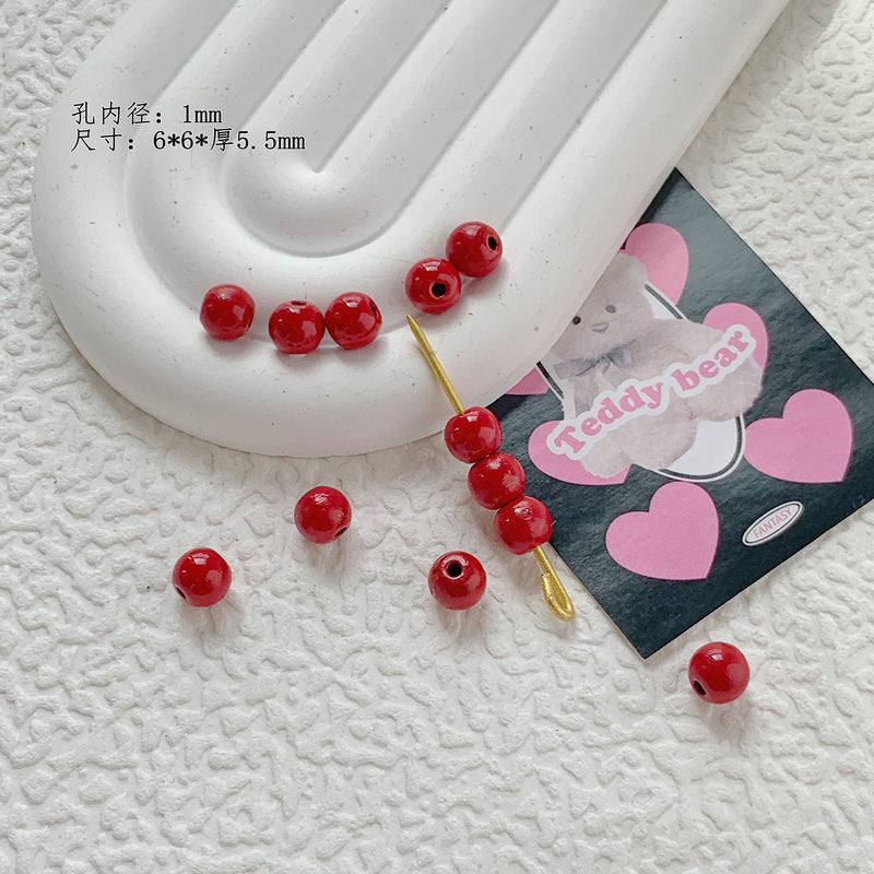 Christmas Series Metal Beads Baking Painted Alloy 20pcs 38