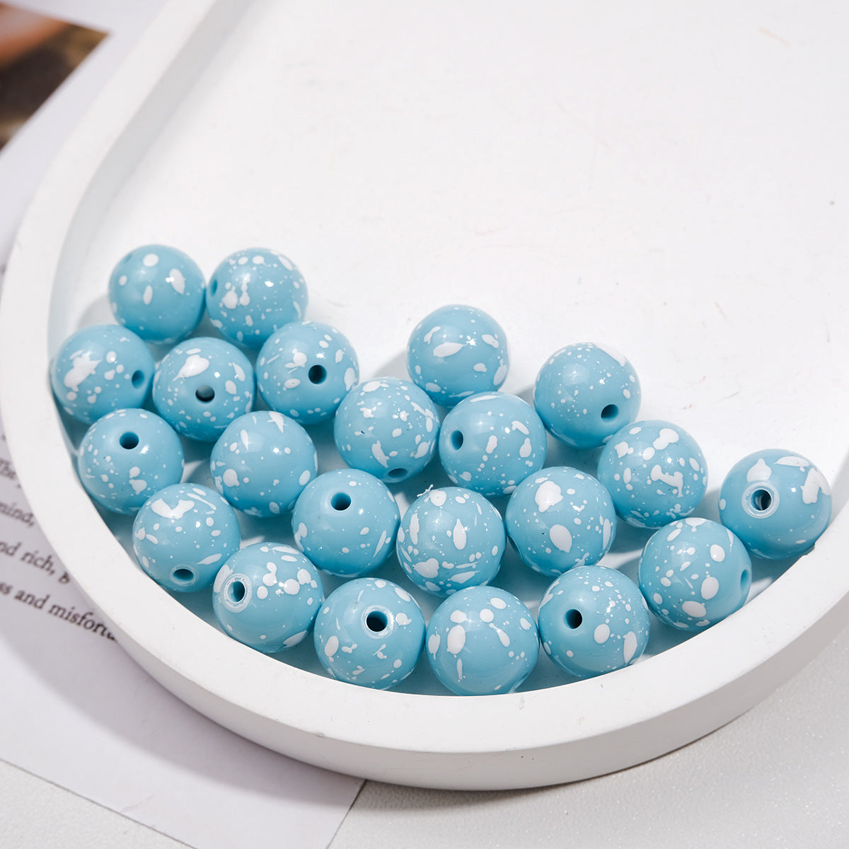Colorful Speckled Acrylic Beads 12mm Round Mixed Colors 200pcs 10