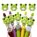 Silicone 3D Focal Beads Frog Smiling Front Facing 20pcs 2