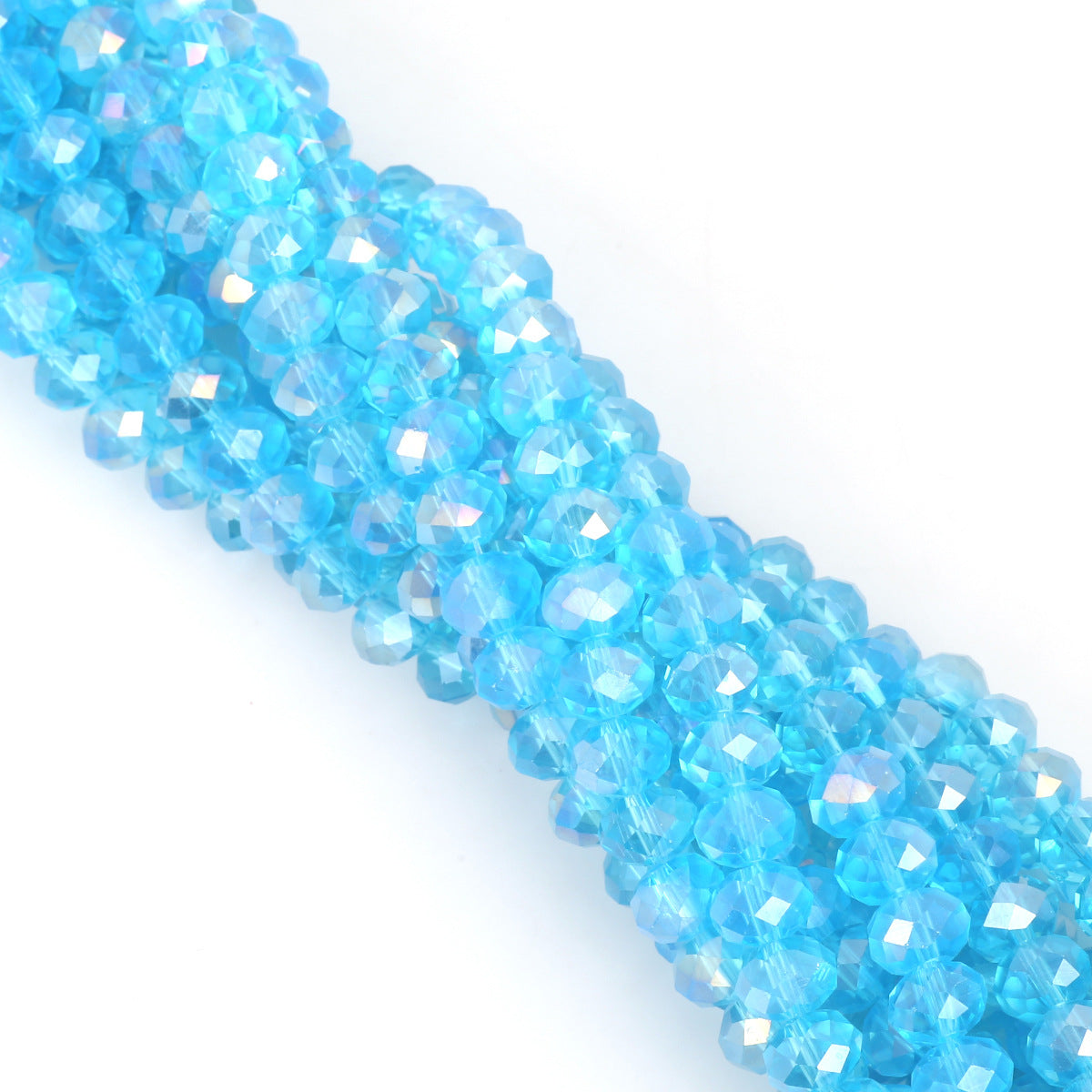 Glass Faceted Spacer Beads 8mm Iridescent Plating 21