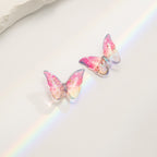 Gradient Color Butterfly Resin Beads 24mm Pastel with Gold Flakes 1pc 5
