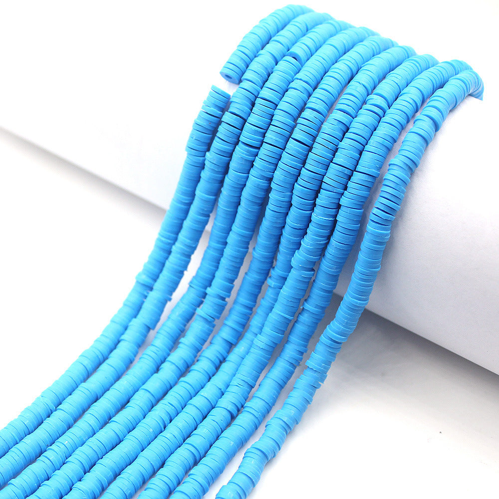 Flat Clay Beads 6mm Solid Color Polymer Spacer Discs 10strands 47
