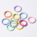 Alloy Iridescent Plating Spring Key Rings 20mm and 25mm 10pcs 6