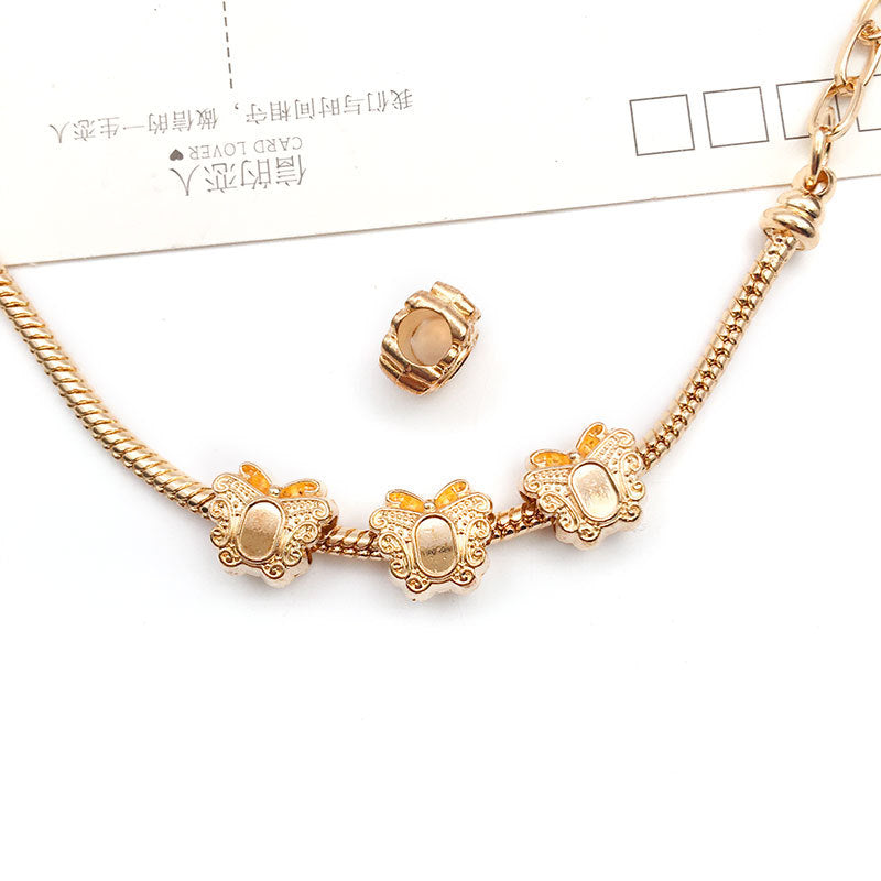 Large Hole Metal Beads Antique KC Gold Alloy Symbols 30pcs 21