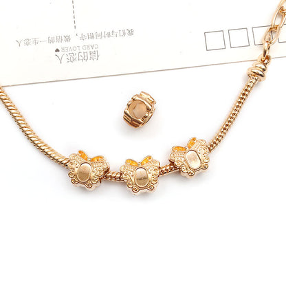 Large Hole Metal Beads Antique KC Gold Alloy Symbols 30pcs 21
