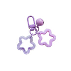 Acrylic Hollow Pentagram Star Keychain with Glossy Bell Charm 5