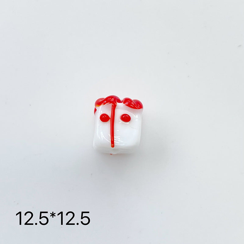 Hand Painted 3D Christmas Lampwork Glass Beads Snowman Santa Motifs 1pc 21