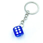 Resin Mini Dice Keychain Colorful Translucent Cube on Silver Chain 11