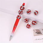 Embellished Bubblegum Beads 16mm Heart Embedded Rhinestone 10pcs 2