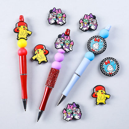 Silicone Focal Beads Dr Seuss Pikachu Character Red Sun Hat 20pcs 3