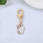 Metal Cat Keychain Enamel Colorful Gold Clasp Charm 6