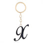 Metal Fashion Letter Keychain Black and Gold Script Design 54