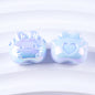 Plated Small Rabbit Acrylic Beads 17mm UV Iridescent Finish 50pcs 8