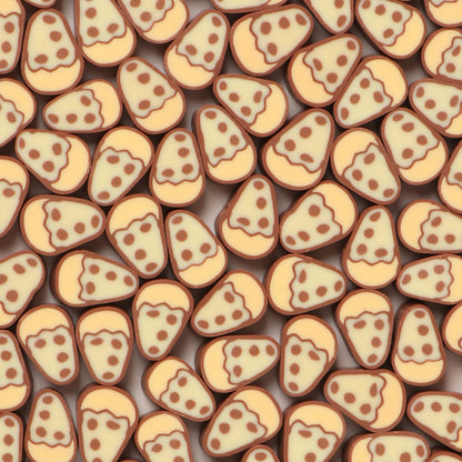 Cake Slice Clay Beads 11mm Light Brown Polymer 100pcs 6