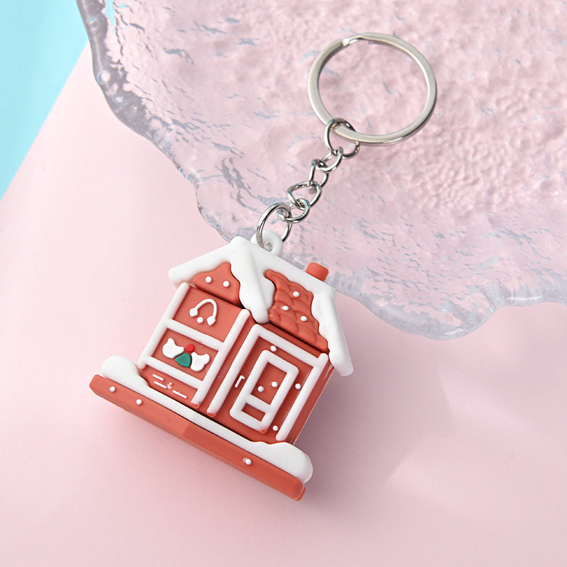 PVC Christmas Santa Claus Snowman Keychain Festive Holiday Charm 16