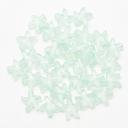 Electroplated Starfish Glass Beads 13-14mm Transparent 30pcs 20