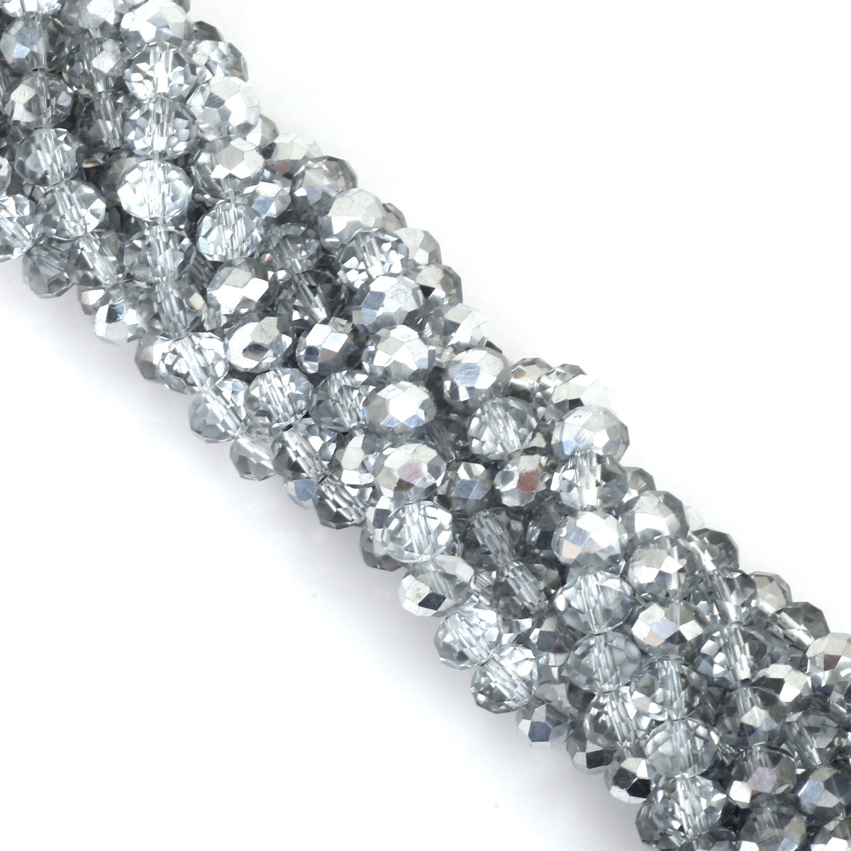 Glass Faceted Spacer Beads 8mm Iridescent Plating 18
