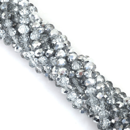 Glass Faceted Spacer Beads 8mm Iridescent Plating 18
