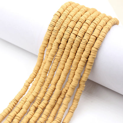 Flat Clay Beads 6mm Solid Color Polymer Spacer Beads 10strands 14