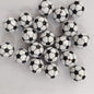 Sports Bubblegum Beads 20mm Football Pattern Acrylic 10pcs