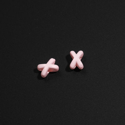 Baking Painted X Acrylic Beads 8mm Glossy Colorful 100pcs 9