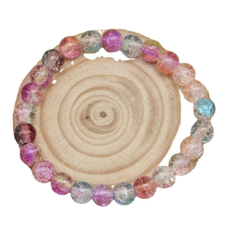 Crackle Round Glass Beads 8mm Gradient Dual Color Translucent 100pcs 5