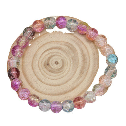 Crackle Round Glass Beads 8mm Gradient Dual Color Translucent 100pcs 5