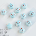 Smiley Star Ceramic Beads 12mm Glazed Multicolor 10pcs 3