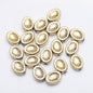 Electroplated Elliptical Flower Glass Beads 10x14mm Kiwi 20pcs 9