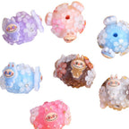 Embellished Flower Clay Beads 24mm Five-Petal Rhinestone 6pcs 5