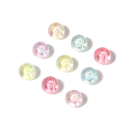 Transparent Round Acrylic Beads 6-10mm Jelly Colored Plating 100pcs 6