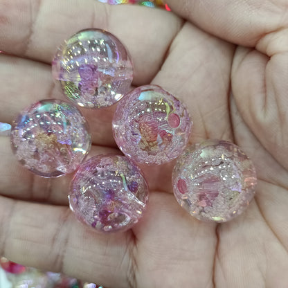 Plated Bubblegum Beads 20mm Tiny Bubble Acrylic Translucent 50pcs 8