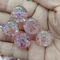 Plated Bubblegum Beads 20mm Tiny Bubble Acrylic Translucent 50pcs 8