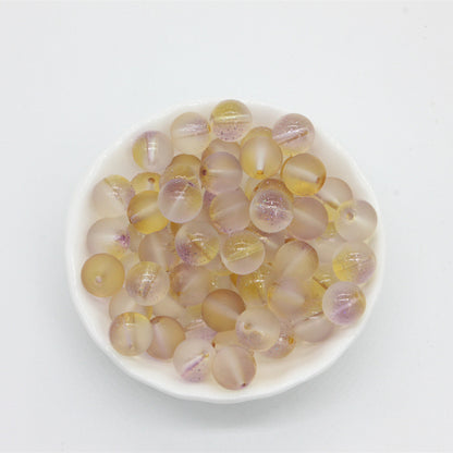 Frosted Transparent Round Glass Beads 10mm Soft Matte Finish 50pcs 8