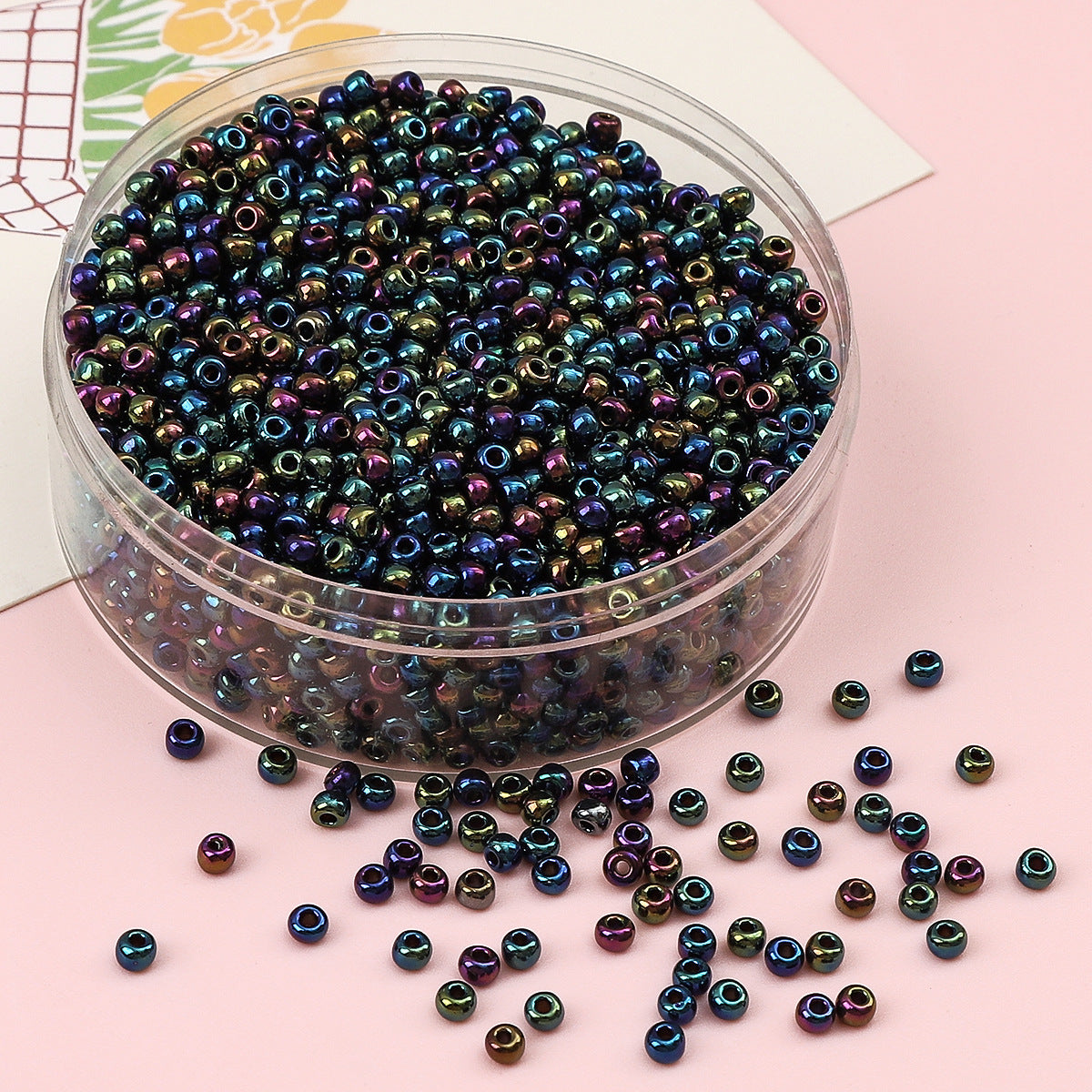 Metallic Seed Glass Beads 2mm Premium Colorful Shimmering 3000pcs 30