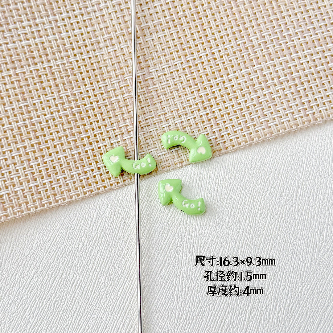 Arrow Metal Beads 29mm and 16mm Multi-Hole Enamel Painted 10pcs 17