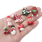 Lampwork Glass Beads Hand Painted Christmas Theme Enamel 2pcs 4