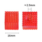 Transparent Square Acrylic Beads 16mm Colorful Bubbly Texture 50pcs 4