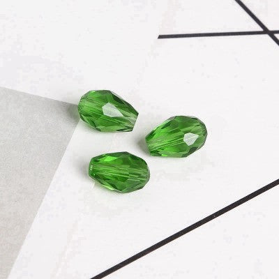Faceted Teardrop Glass Beads 8x11mm Transparent Mixed Colors 10pcs 8