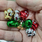 Metal Colored Christmas Gloves Acrylic Beads 18mm UV Plating 100pcs 4