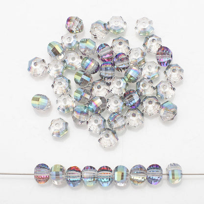 Glass Faceted Spacer Beads 8mm Plating Metallic Color 60pcs 23