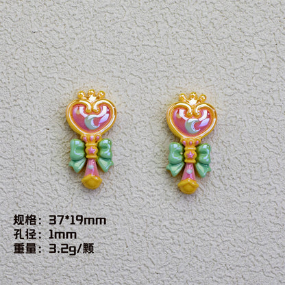 Plating Resin Beads Sailor Moon Series Glossy Magic Motif 20pcs 8