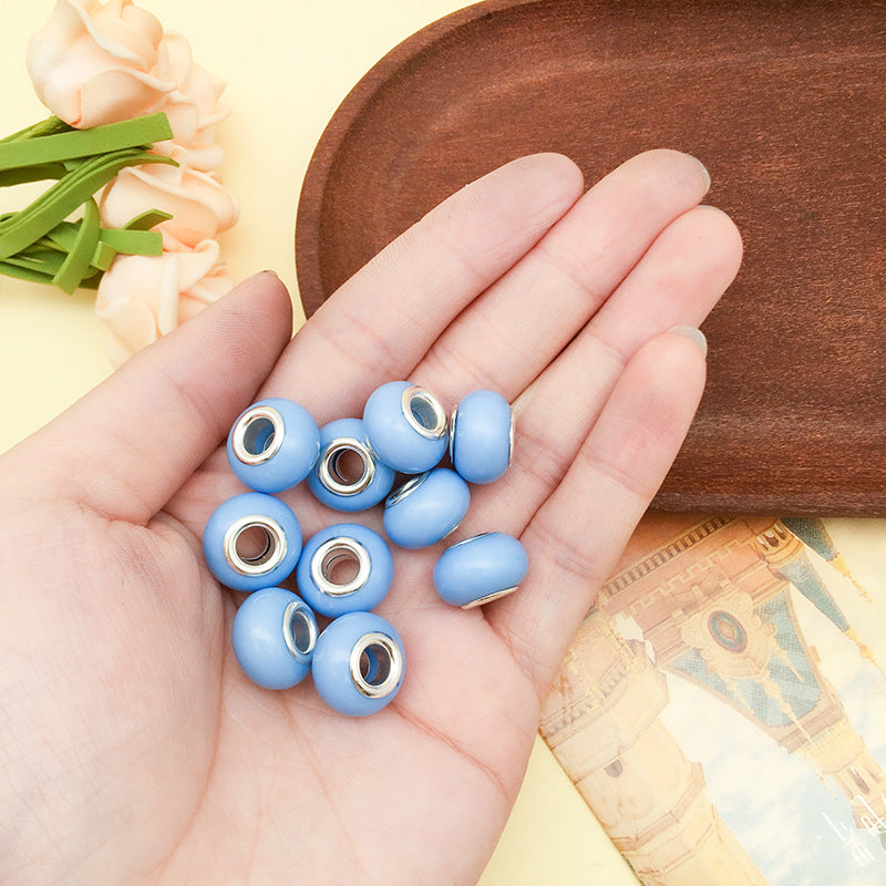 Blue Tone Resin Spacer Beads Mixed Shapes Multicolor 40pcs 11