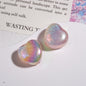 Glitter Starry Sky Heart Resin Beads 16mm Pastel Rainbow Shimmer 20pcs 7