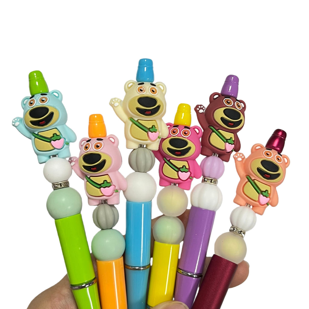 Silicone 3D Focal Beads Strawberry Bear Waving Paw 20pcs 2